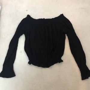 Black off the shoulder crop top